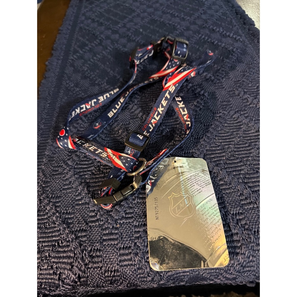 NHL Columbus Blue Jackets Adjustable Dog Harness Small Navy Blue Hockey Pet Gear